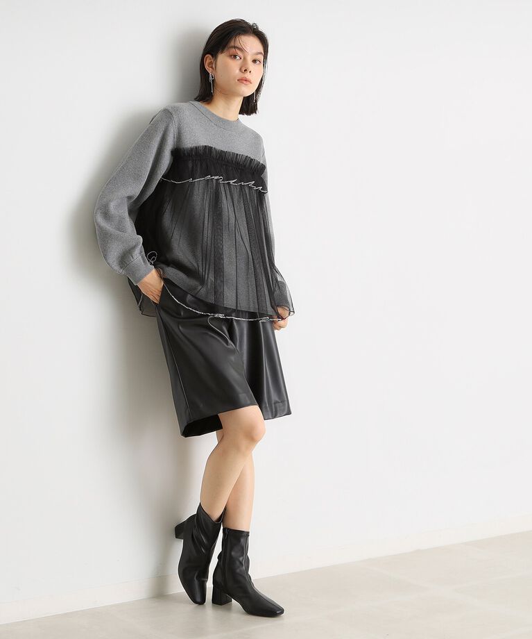 THE SHOP TK「チュールドッキングニット」|ニット・セーター|