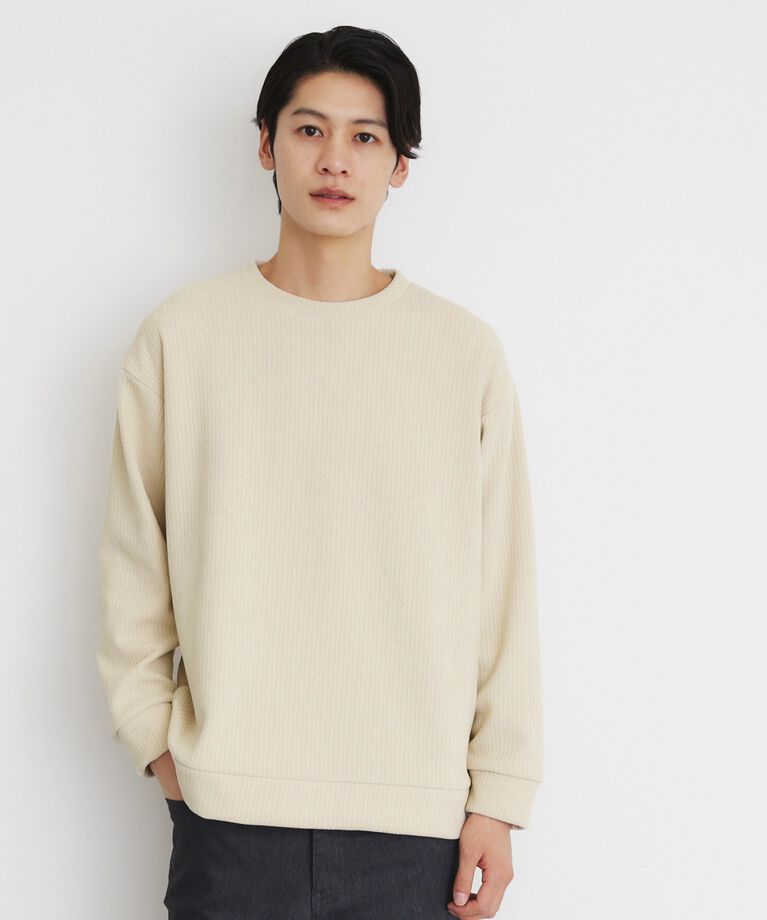 THE SHOP TK「ジャカードモールボアプルオーバー」|Tシャツ・カットソー|ｵﾌﾎﾜｲﾄ(003)