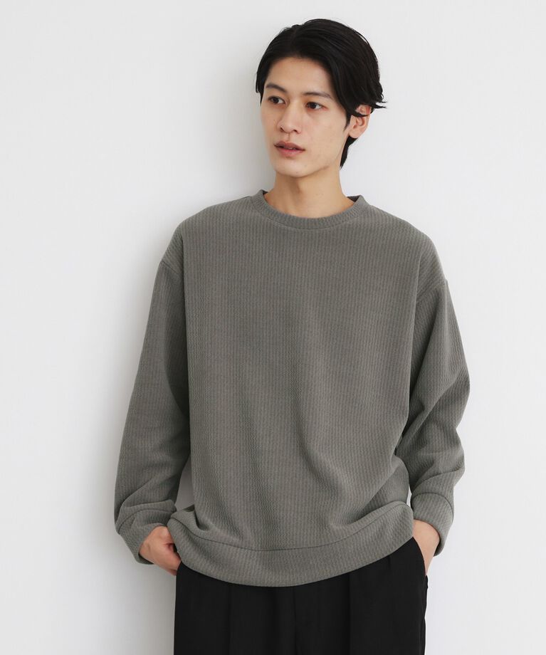 THE SHOP TK「ジャカードモールボアプルオーバー」|Tシャツ・カットソー|ﾗｲﾄｸﾞﾚｰ(011)