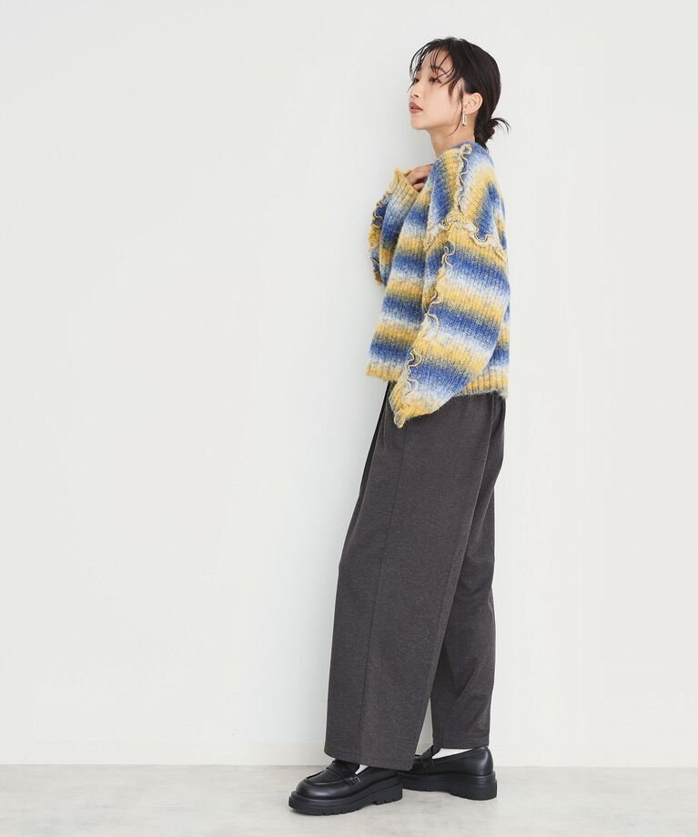 THE SHOP TK「袖フリルグラデーション【洗えるニット】」|ニット・セーター|