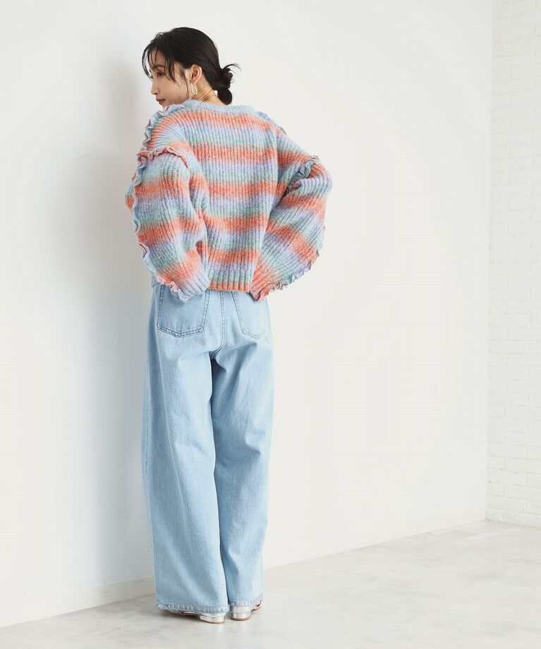 THE SHOP TK「袖フリルグラデーション【洗えるニット】」|ニット・セーター|