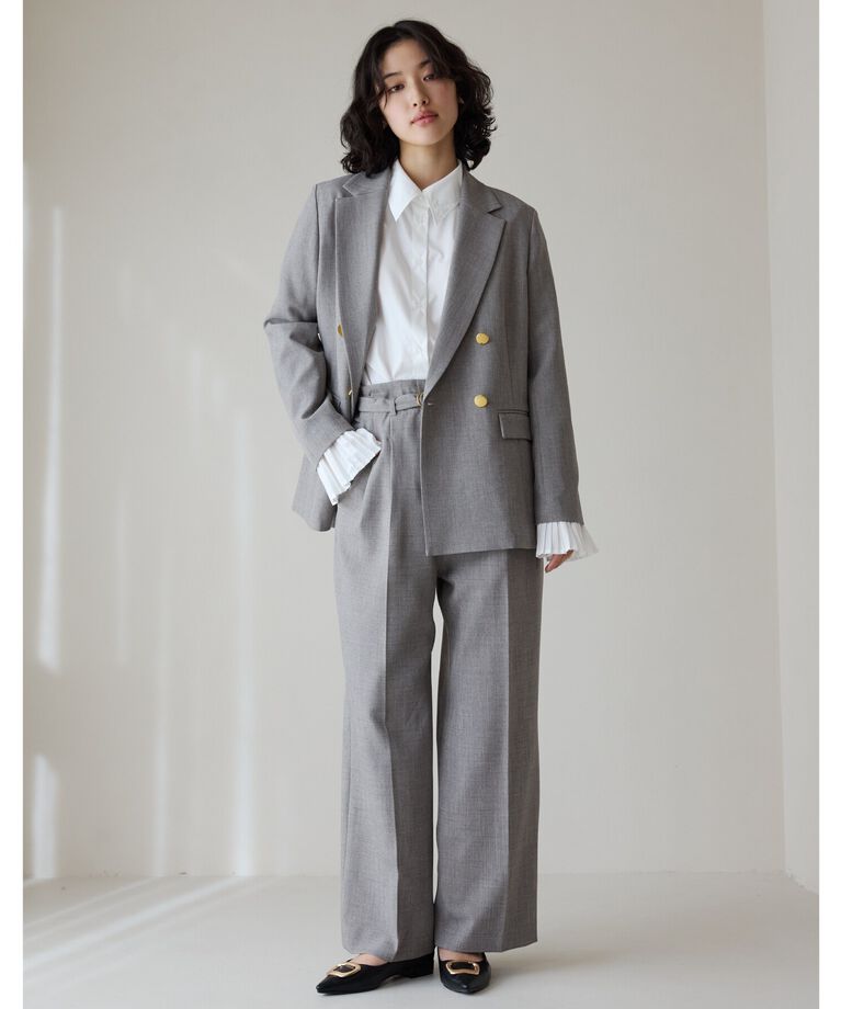 THE SHOP TK「【ONOFF活躍／セレモニー／通勤】CAVIAN タックワイドパンツ／洗える」|その他|