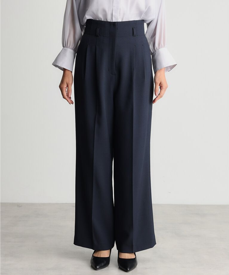 THE SHOP TK「【ONOFF活躍／セレモニー／通勤】CAVIAN タックワイドパンツ／洗える」|その他|