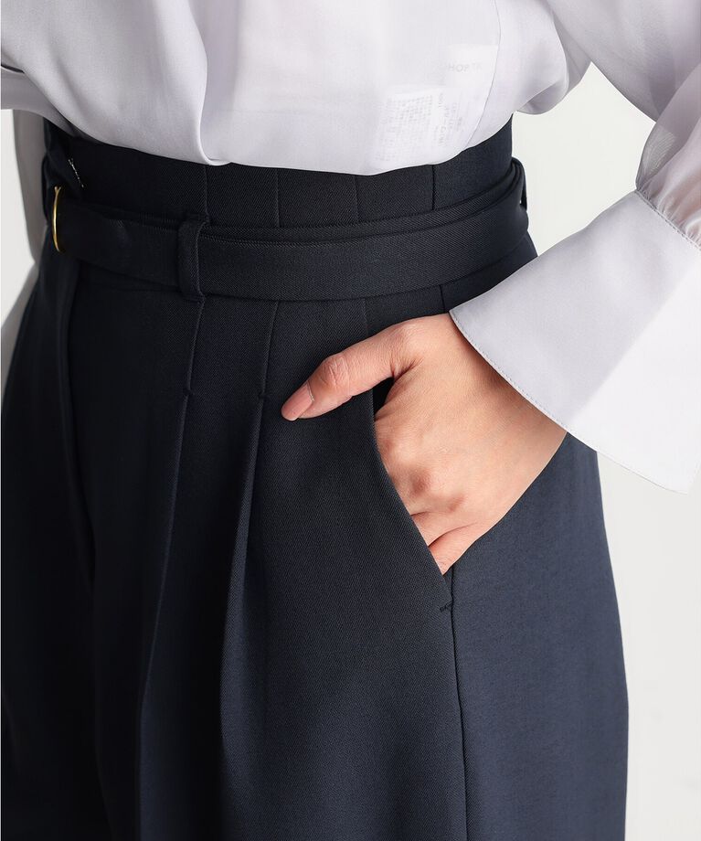 THE SHOP TK「【ONOFF活躍／セレモニー／通勤】CAVIAN タックワイドパンツ／洗える」|その他|