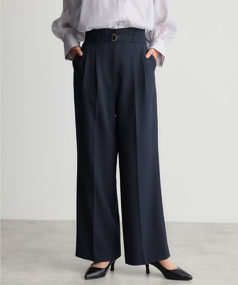 THE SHOP TK「【ONOFF活躍／セレモニー／通勤】CAVIAN タックワイドパンツ／洗える」|その他|