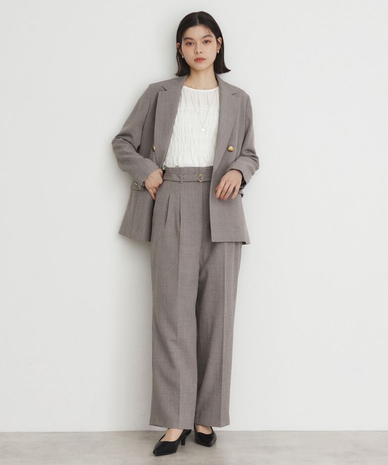 THE SHOP TK「【ONOFF活躍／セレモニー／通勤】CAVIAN タックワイドパンツ／洗える」|その他|