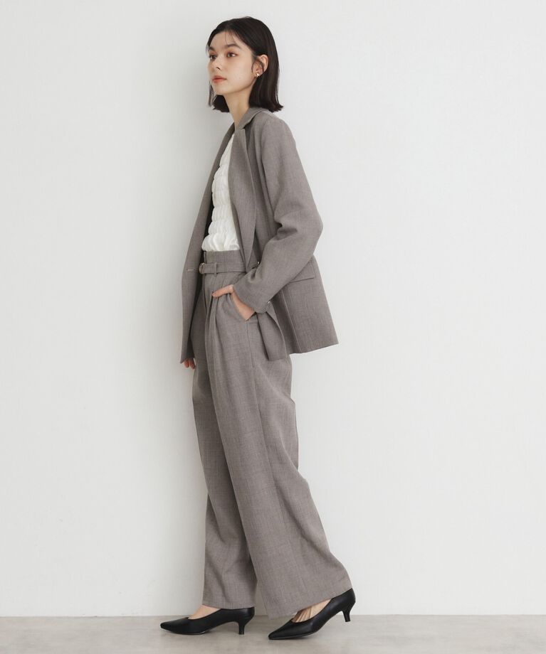 THE SHOP TK「【ONOFF活躍／セレモニー／通勤】CAVIAN タックワイドパンツ／洗える」|その他|
