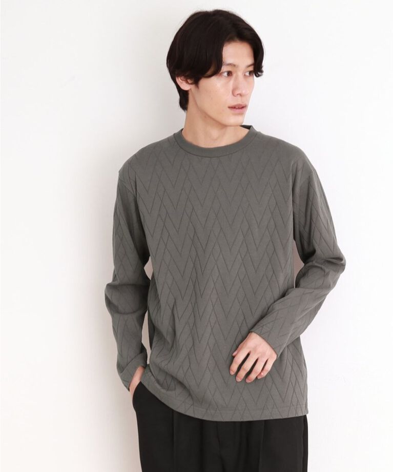 THE SHOP TK「ジオメトリックリンクス長袖Tシャツ ON／OFF兼用」|Tシャツ・カットソー|