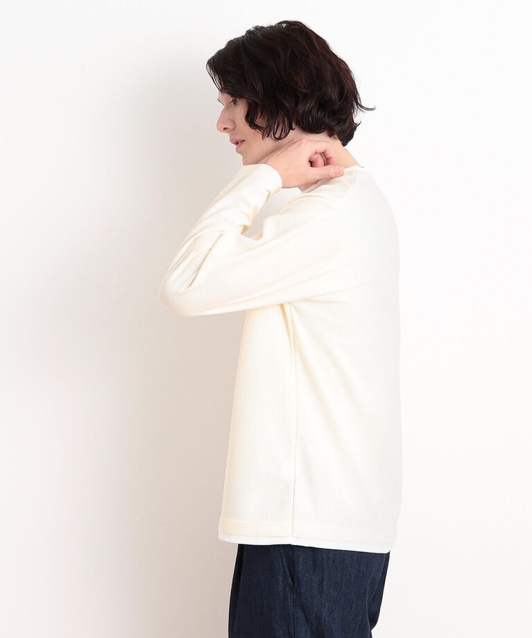 THE SHOP TK「バスケット編みキーネックTシャツ」|Tシャツ・カットソー|