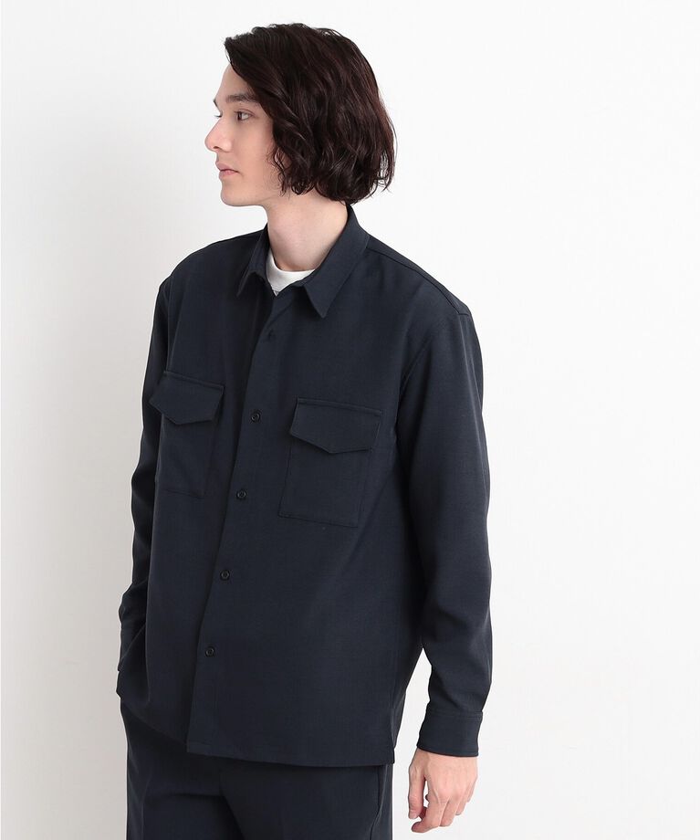 THE SHOP TK「【CAVIAN/キャビアン】リサイクルシャークスキンダブルフラップシャツ セットアップ可」|シャツ・ブラウス|