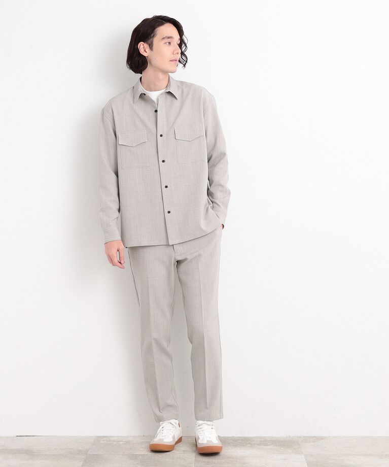THE SHOP TK「【CAVIAN/キャビアン】リサイクルシャークスキンダブルフラップシャツ セットアップ可」|シャツ・ブラウス|