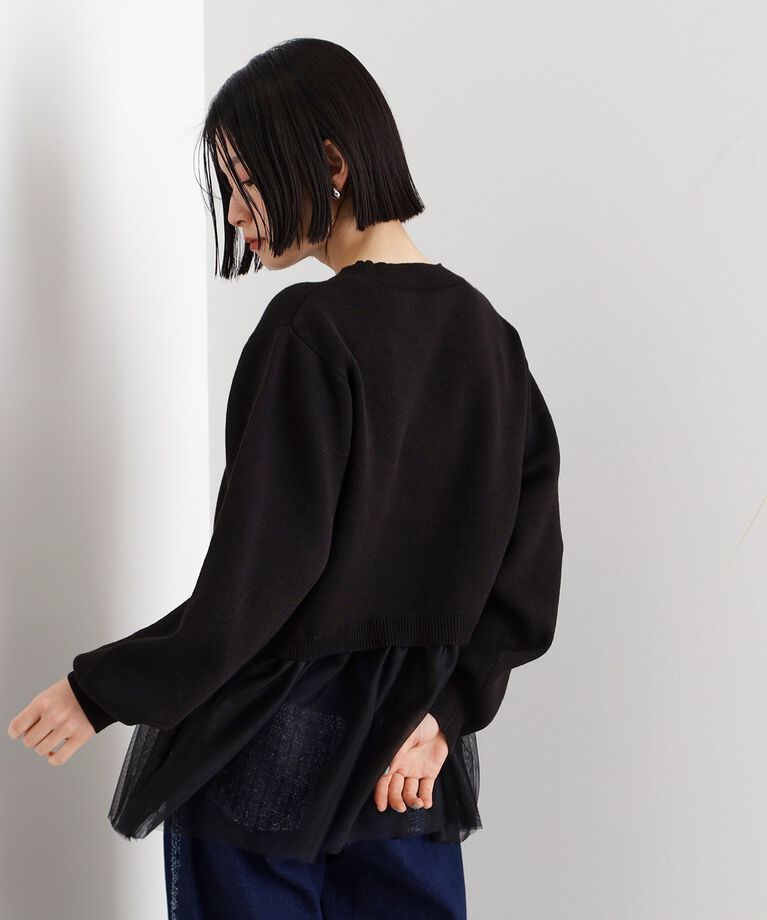 THE SHOP TK「裾チュールプルオーバー【洗える】」|ニット・セーター|