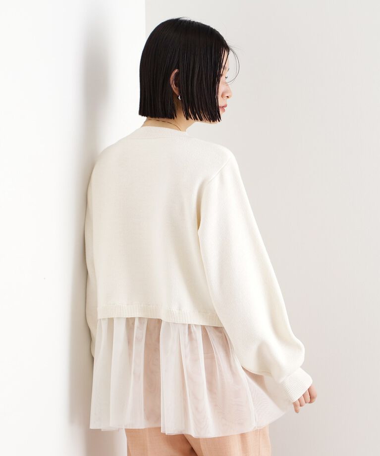 THE SHOP TK「裾チュールプルオーバー【洗える】」|ニット・セーター|