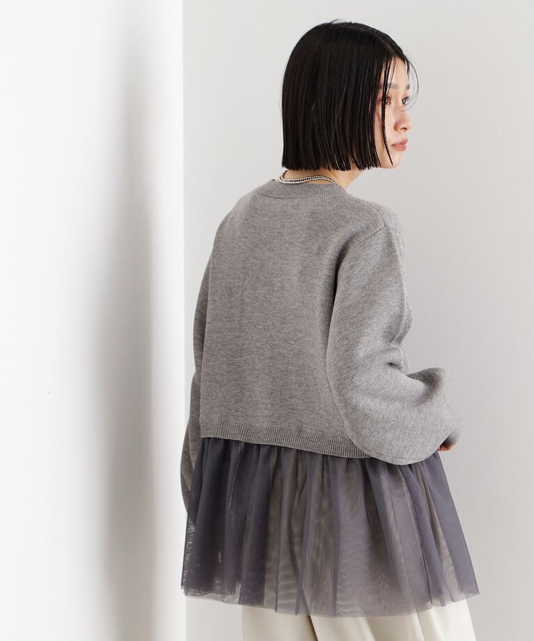 THE SHOP TK「裾チュールプルオーバー【洗える】」|ニット・セーター|