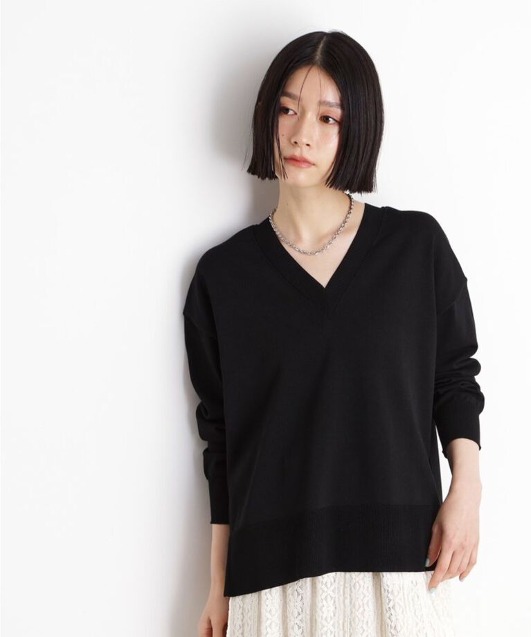 THE SHOP TK「【毛玉になりにくい】さらっとキレイVネックニット/洗濯機OK」|ニット・セーター|