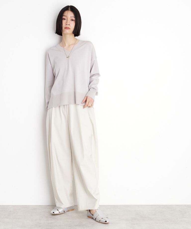 THE SHOP TK「【毛玉になりにくい】さらっとキレイVネックニット/洗濯機OK」|ニット・セーター|