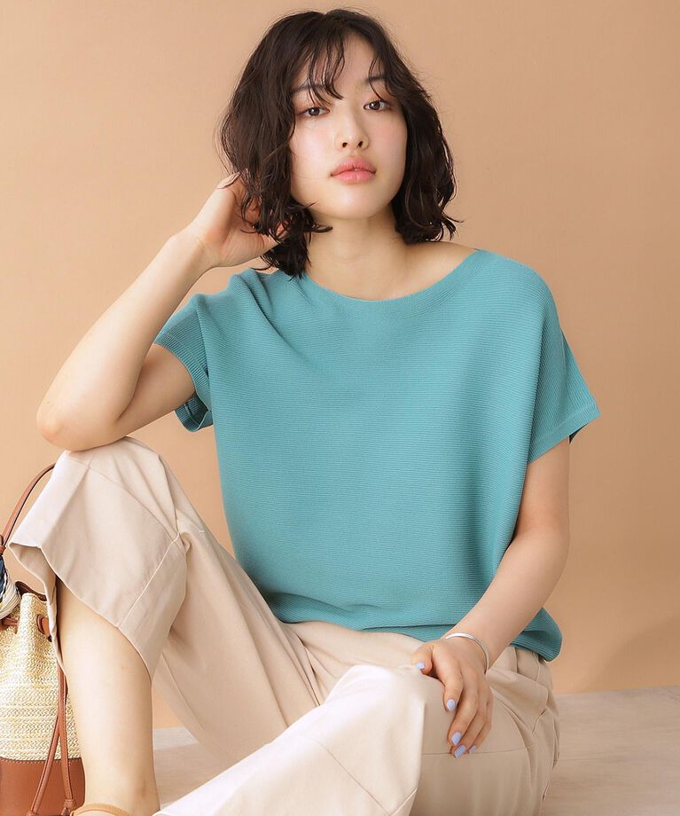 THE SHOP TK「【近藤千尋さん&宮城舞さん着用】美人フレンチニット/8色展開/WEB限定カラー/洗濯機OK/毛玉にな」|ニット・セーター|WEB限定グリーン(