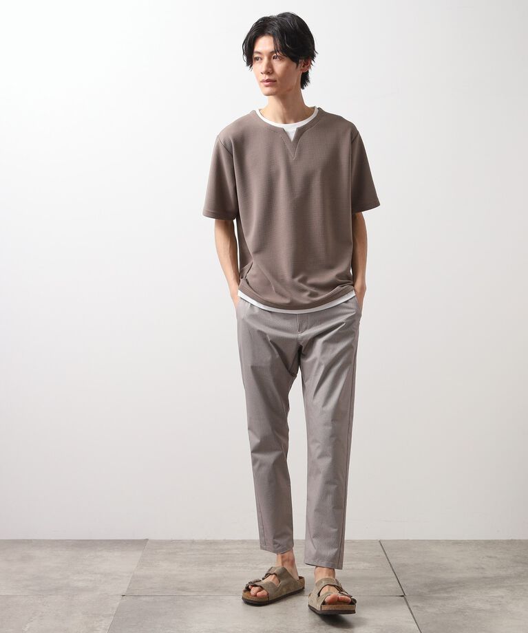 THE SHOP TK「ミニフクレキーネック半袖Tシャツ」|Tシャツ・カットソー|