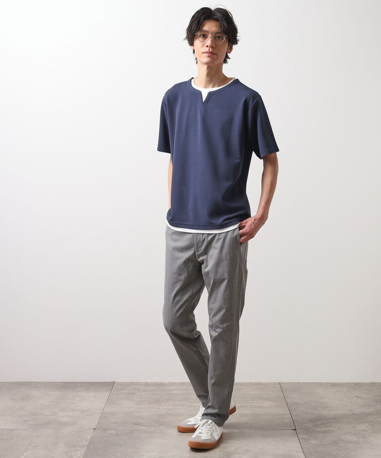 THE SHOP TK「ミニフクレキーネック半袖Tシャツ」|Tシャツ・カットソー|