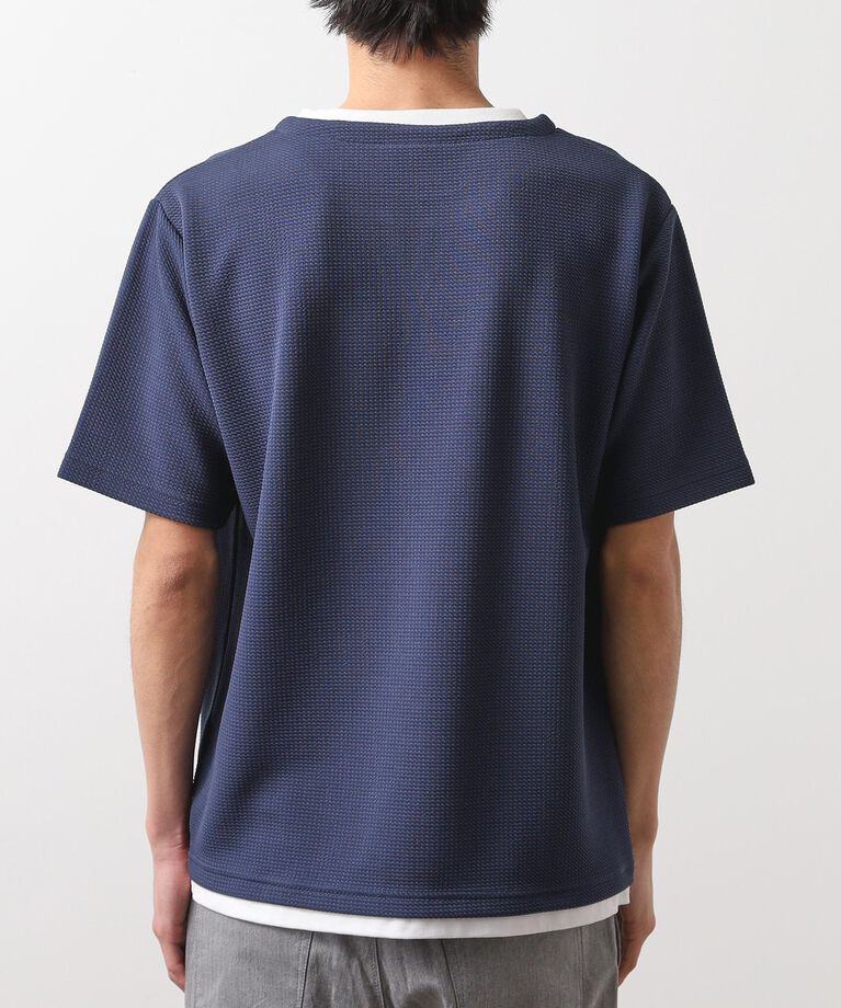 THE SHOP TK「ミニフクレキーネック半袖Tシャツ」|Tシャツ・カットソー|