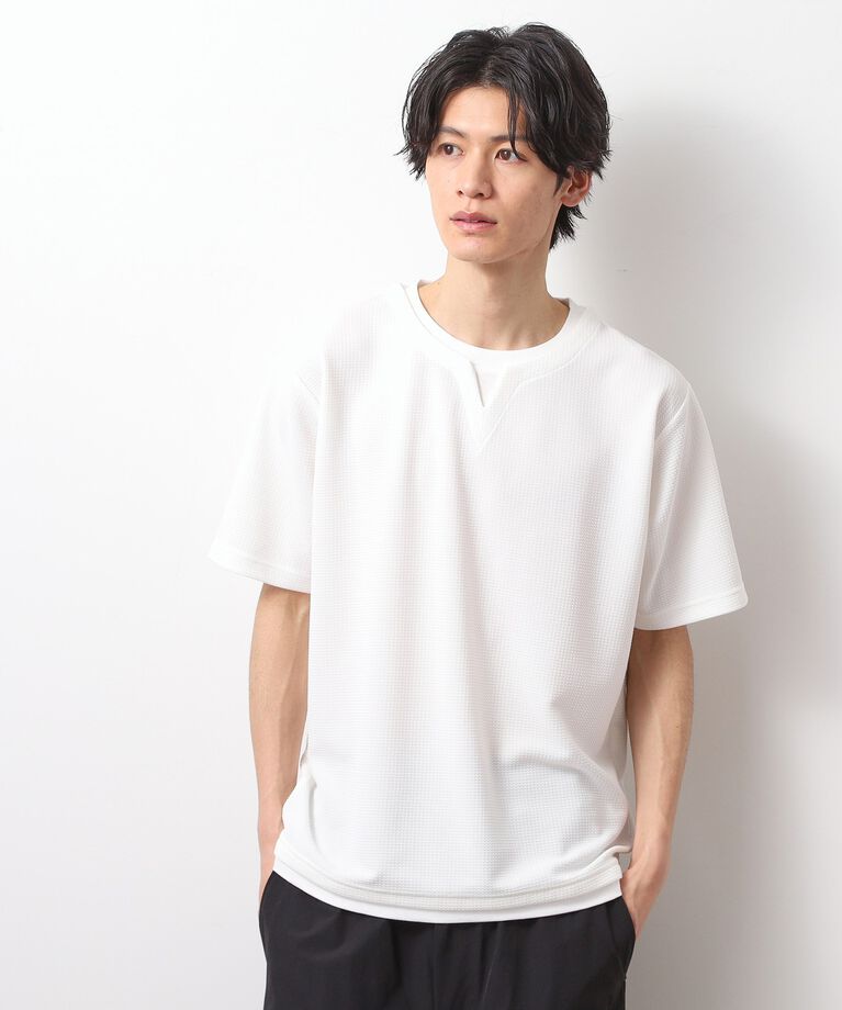THE SHOP TK「ミニフクレキーネック半袖Tシャツ」|Tシャツ・カットソー|