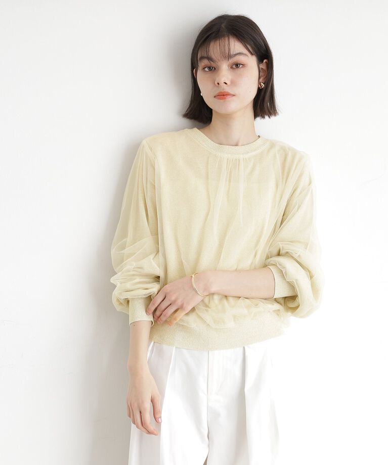 THE SHOP TK「チュール×ラメニット【洗える】」|ニット・セーター|