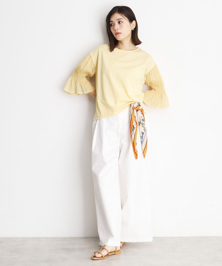 THE SHOP TK「袖シャーリングシアープルオーバー【洗濯機OK】」|Tシャツ・カットソー|