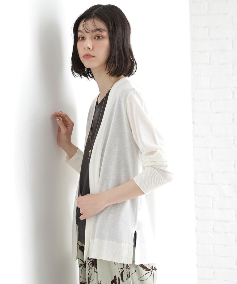 THE SHOP TK「シアーカーディガン【洗濯機OK】」|カーディガン|