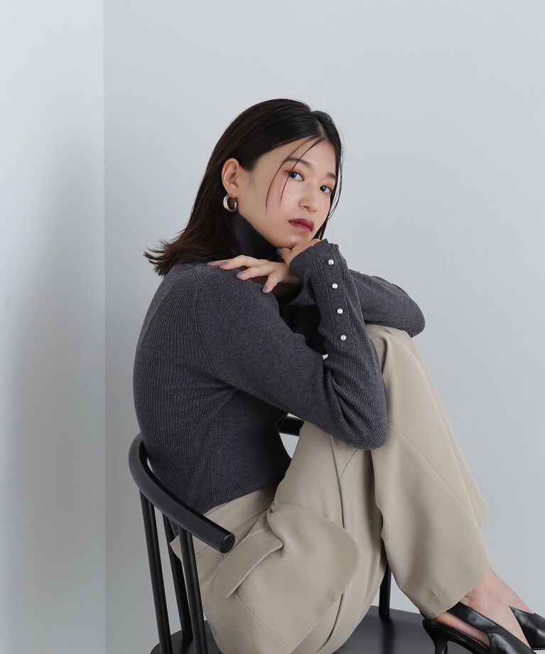  「パールボタンタートルネックニット《WEB限定商品》」|ニット・セーター|