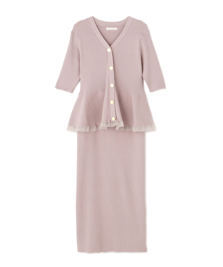 PROPORTION BODY DRESSING「裾シアーペプラムニットセットアップ」|ワンピース|