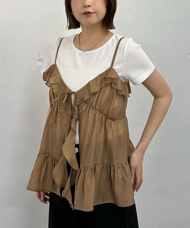 archives「ラッフルフリルキャミ×テレコＴｅｅＳＥＴ」|カーディガン|CAMEL
