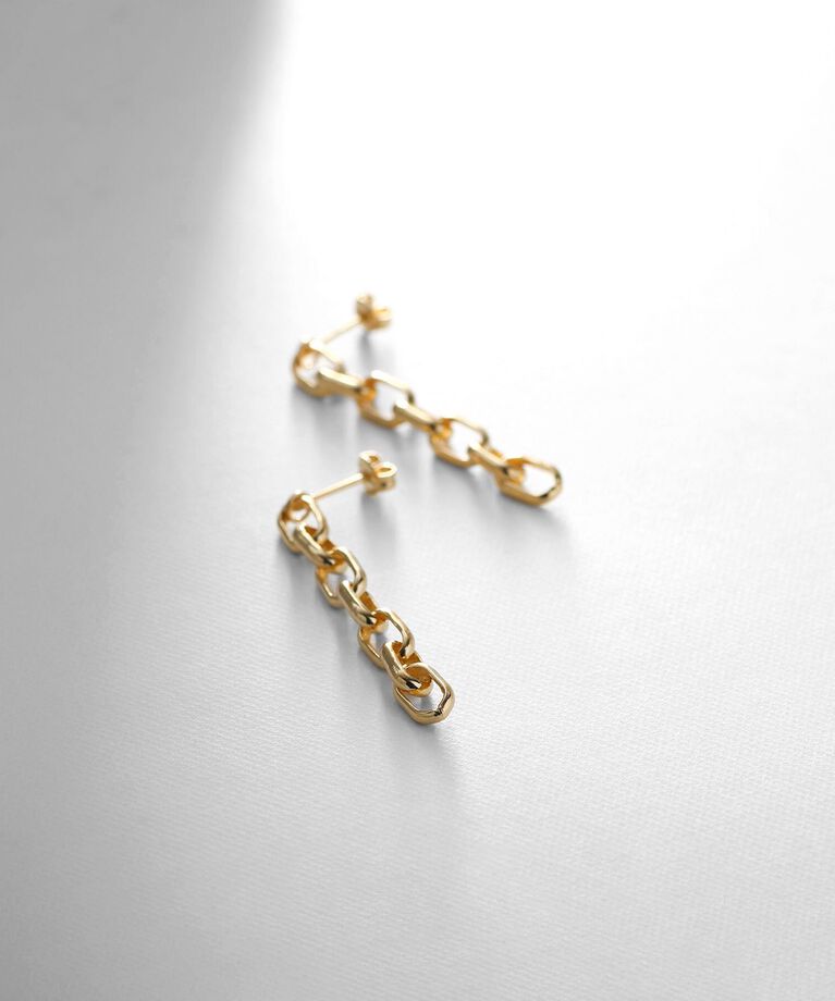 COCOSHNIK ONKITSCH「シルバー ドームチェーン ストレートピアス GP」|ピアス|ゴールド(600)