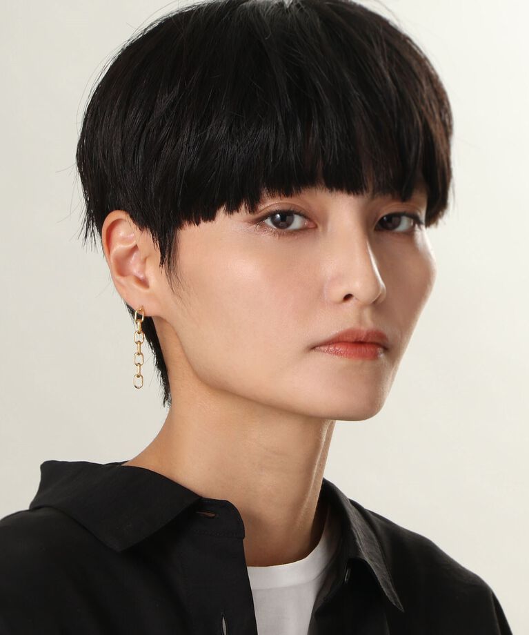COCOSHNIK ONKITSCH「シルバー ドームチェーン ストレートピアス GP」|ピアス|