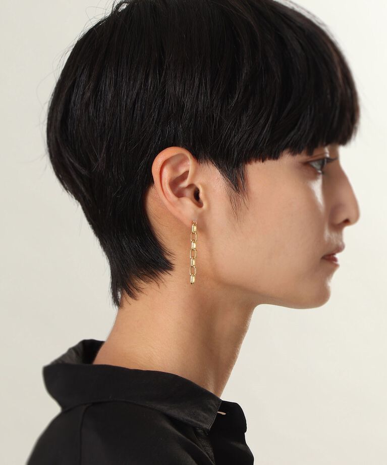 COCOSHNIK ONKITSCH「シルバー ドームチェーン ストレートピアス GP」|ピアス|