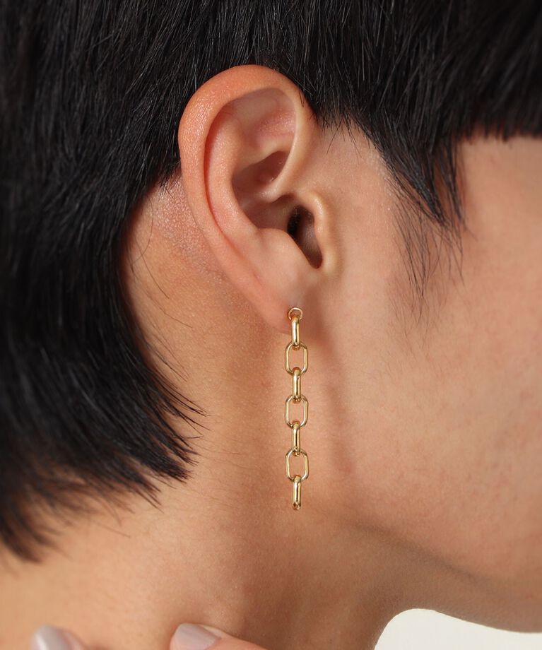 COCOSHNIK ONKITSCH「シルバー ドームチェーン ストレートピアス GP」|ピアス|