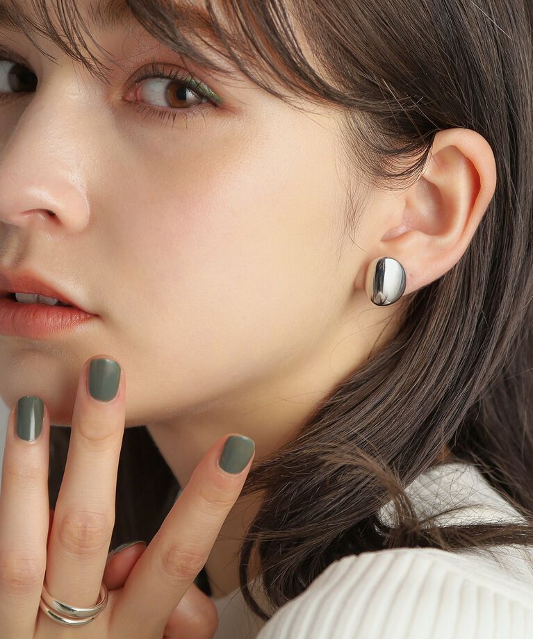 COCOSHNIK ONKITSCH「シルバー ホロウピアス Dシェイプ」|ピアス|
