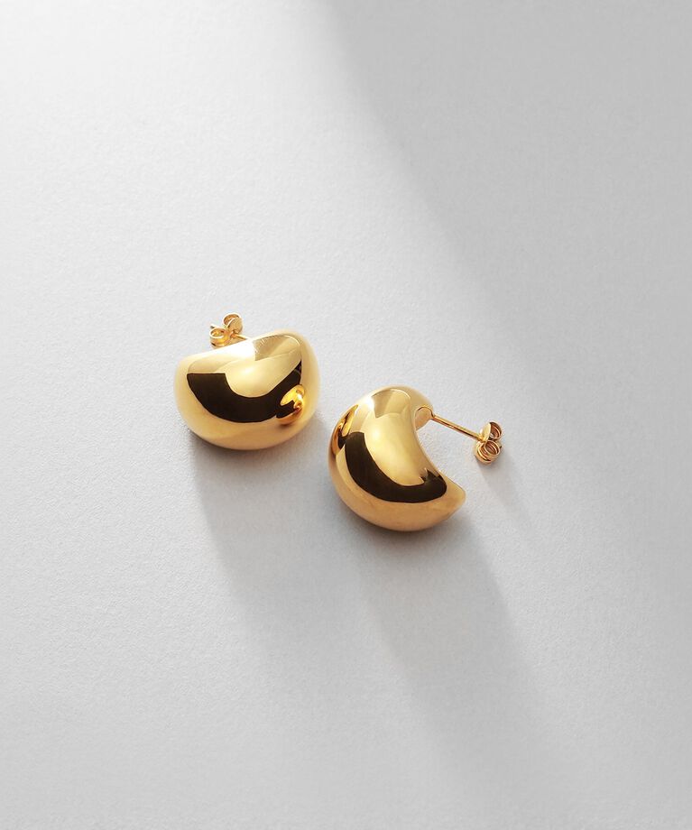 COCOSHNIK ONKITSCH「シルバー ホロウフープピアス ペアシェイプM GP」|ピアス|
