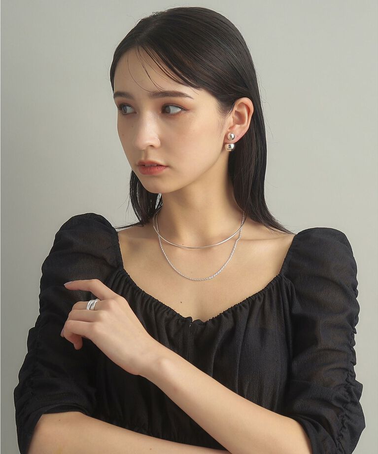 COCOSHNIK ONKITSCH「シルバー ホロウフレキシブルチェーンチョーカー オーバルリンク」|ネックレス|