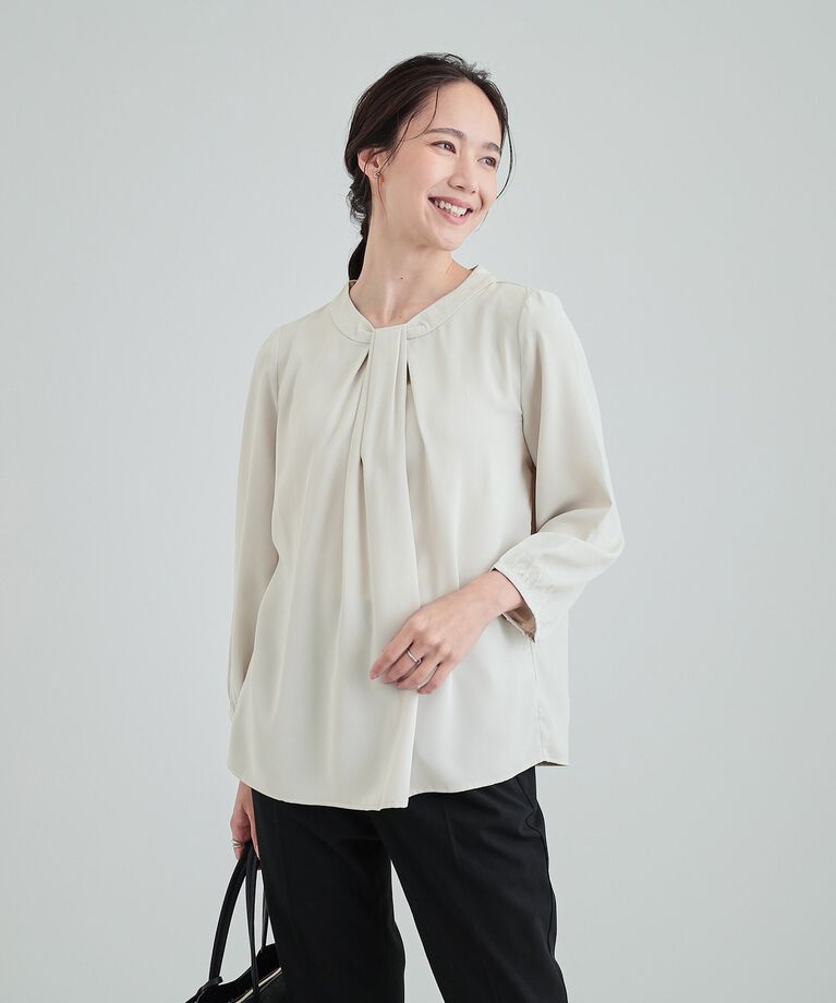 SHOO･LA･RUE「【S－3L】フロントドレープブラウス」|シャツ・ブラウス|