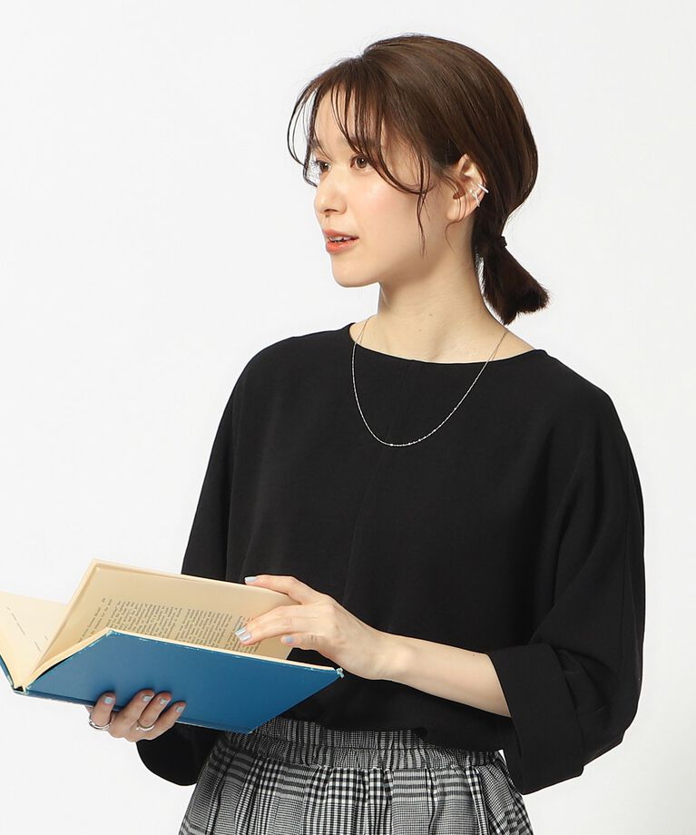 SHOO･LA･RUE「【無理せずキレイ/イージーケア/UV】ビンテージドルマン7分袖ブラウス」|シャツ・ブラウス|ブラック(019)