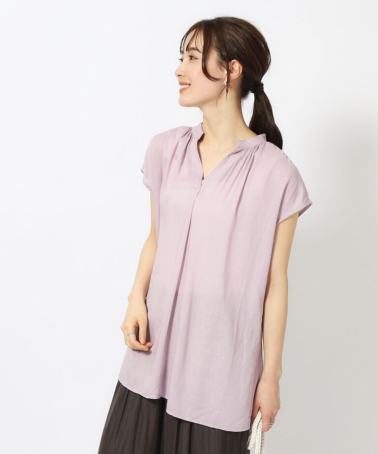 SHOO･LA･RUE「【無理せずキレイ】レーヨン麻スキッパーブラウス」|シャツ・ブラウス|