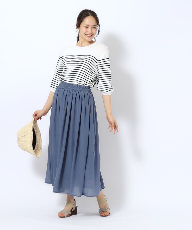 SHOO･LA･RUE「【歩くたび揺れる】上品な透け感カラーボイルスカート」|スカート|