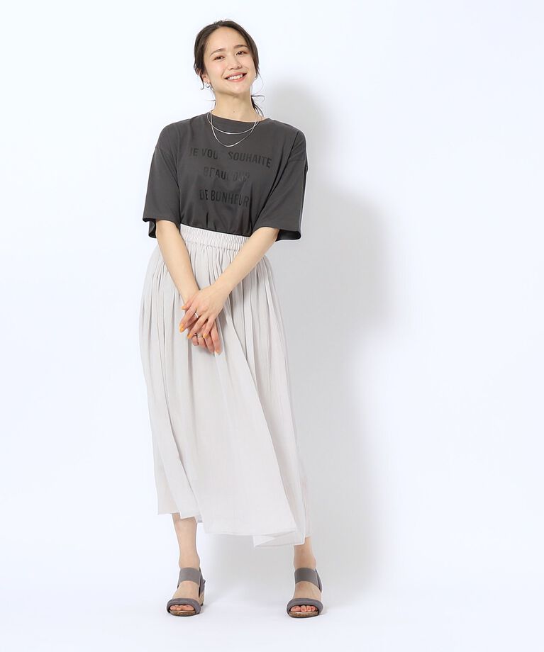 SHOO･LA･RUE「【歩くたび揺れる】上品な透け感カラーボイルスカート」|スカート|