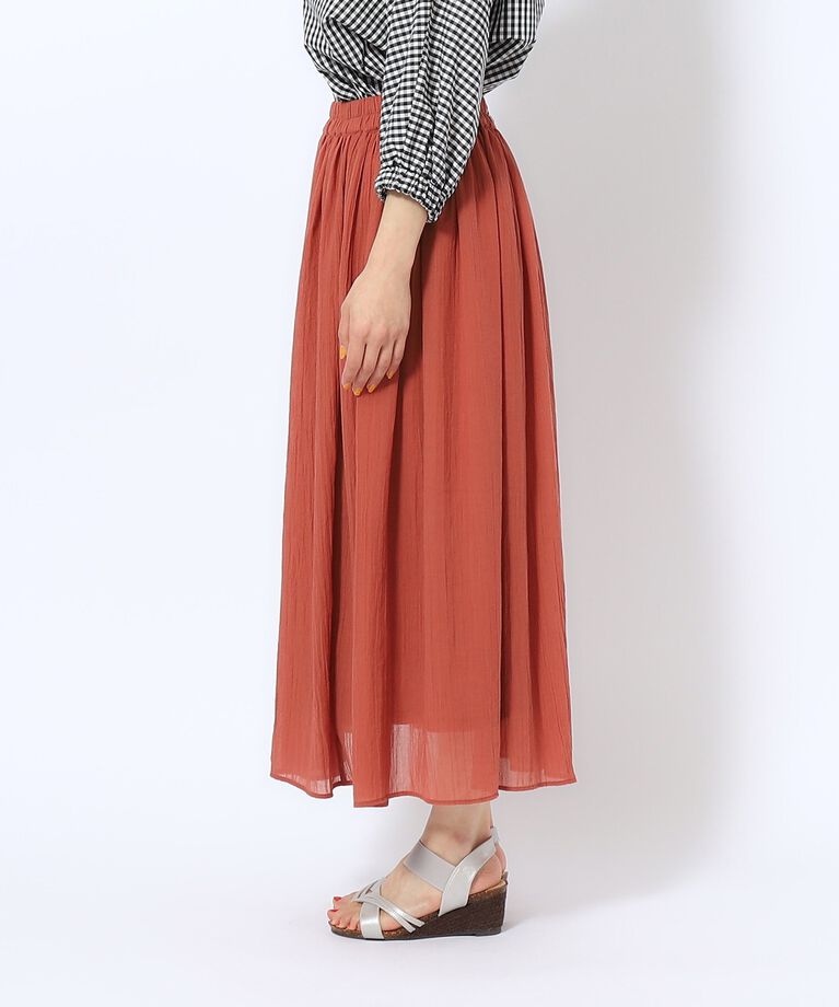 SHOO･LA･RUE「【歩くたび揺れる】上品な透け感カラーボイルスカート」|スカート|