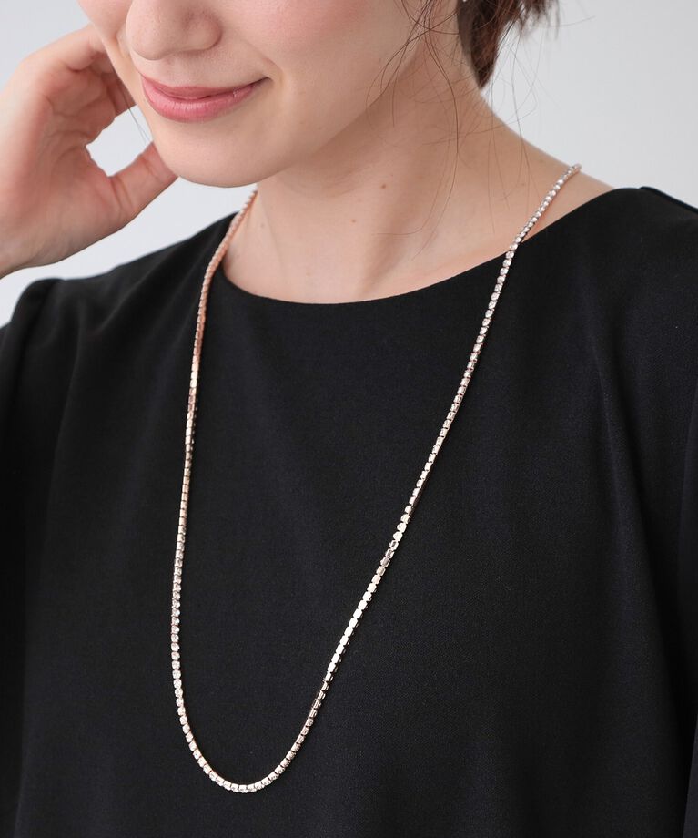 SHOO･LA･RUE「【セレモニー】2連ダイヤレーンロングネックレス」|ネックレス|