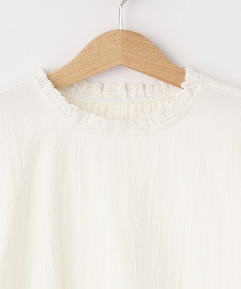 SHOO･LA･RUE「【100-140cm/プチセレ】フリルレースインナープルオーバー」|Tシャツ・カットソー|