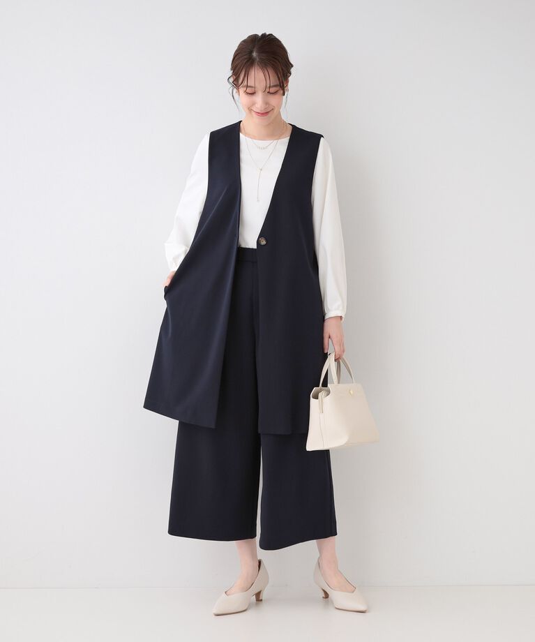 SHOO･LA･RUE「【洗える/S-3L/セットアップ可】セレモニーや通勤にも カットジョーゼット ジレ」|ベスト・ジレ|