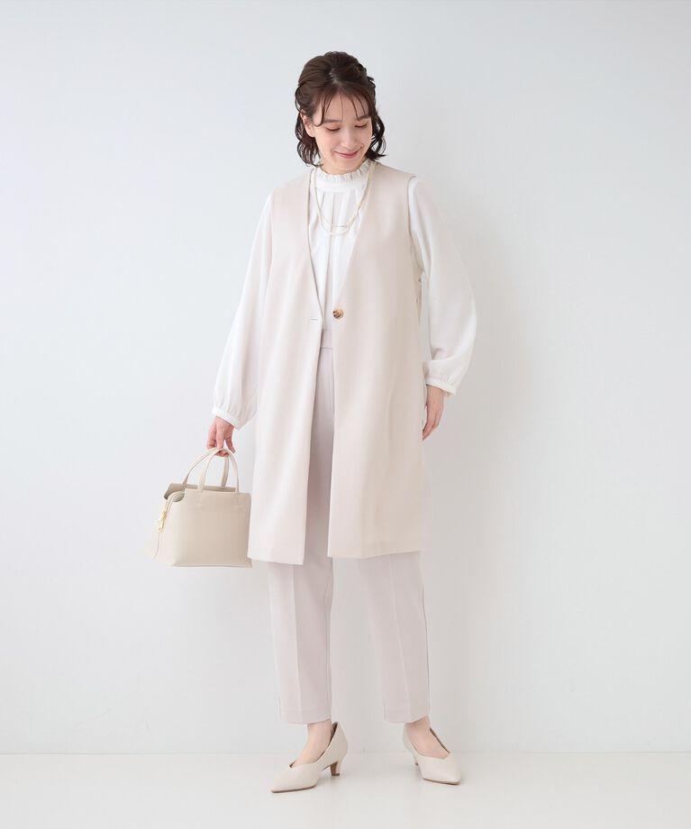 SHOO･LA･RUE「【洗える/S-3L/セットアップ可】セレモニーや通勤にも カットジョーゼット ジレ」|ベスト・ジレ|