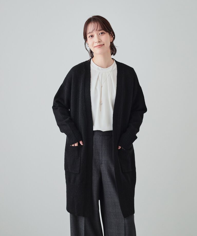 SHOO･LA･RUE「【S-LL】Iラインですっきり見え ふわふわトッパーカーディガン」|カーディガン|