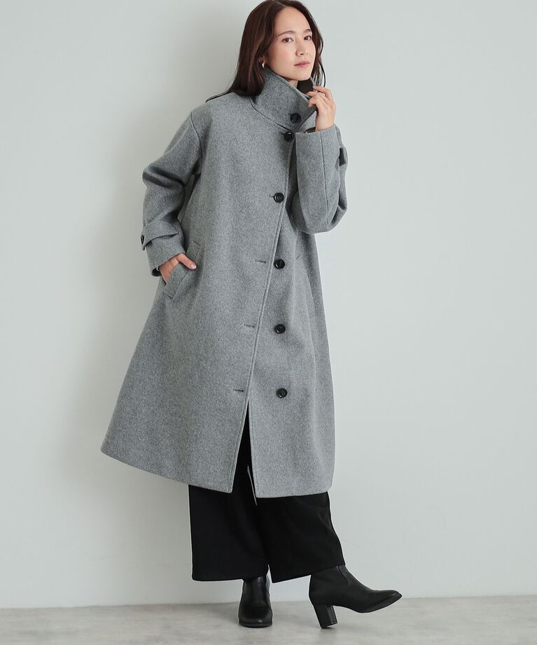 SHOO･LA･RUE「大人のお出かけスタイルに あったかウール調 スタンドカラーコート」|その他|